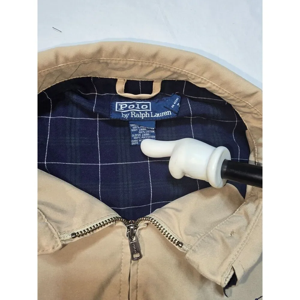 Polo Ralph Lauren Men Tan Harrington Jacket Size XXL Cotton Lined Zip Front - 95
